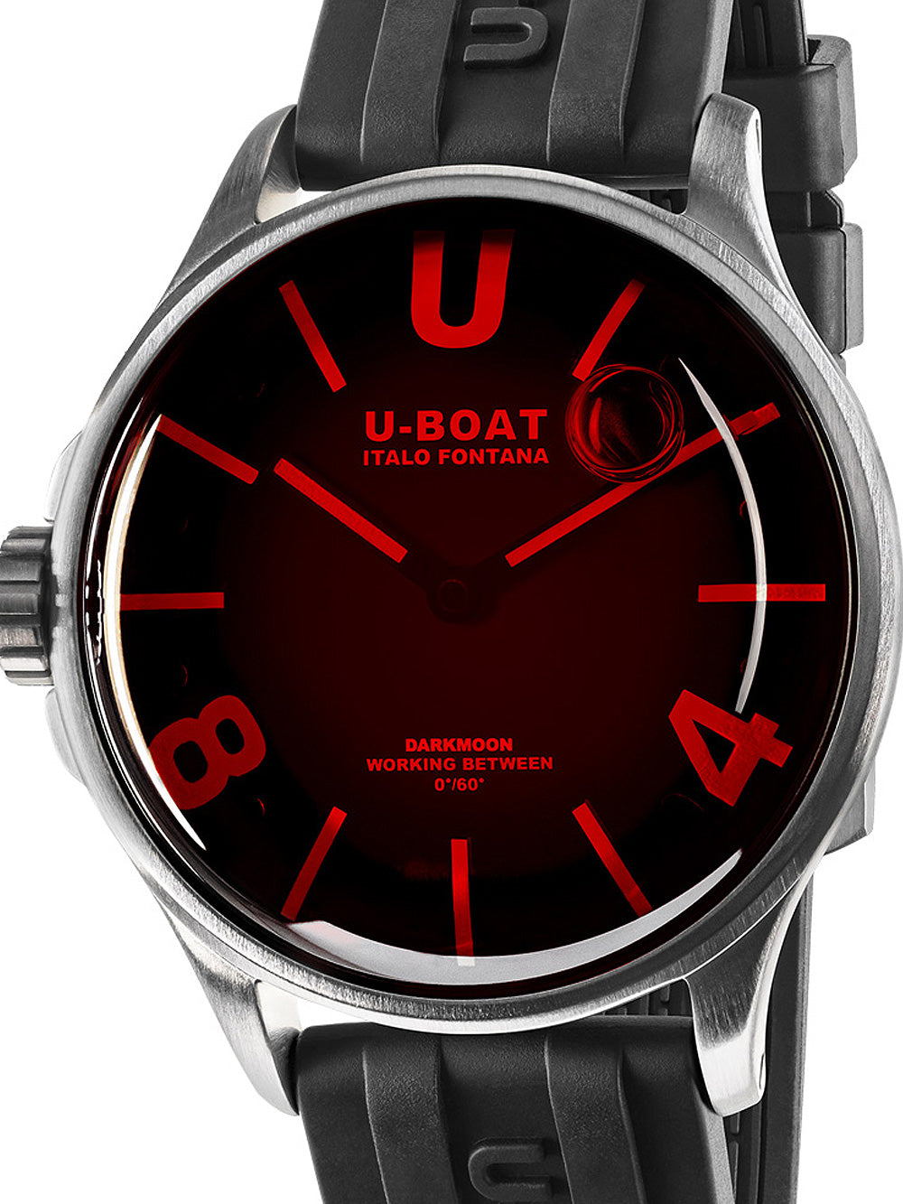 U-Boat 9305 Darkmoon SS Red Glass men's watch 40mm 5ATM