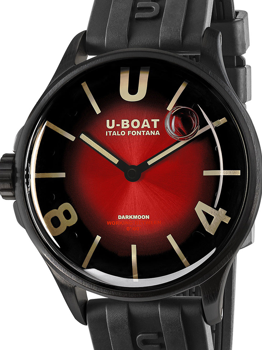 U-Boat 9501 Darkmoon Red PVD Soleil men's watch 40mm 5ATM