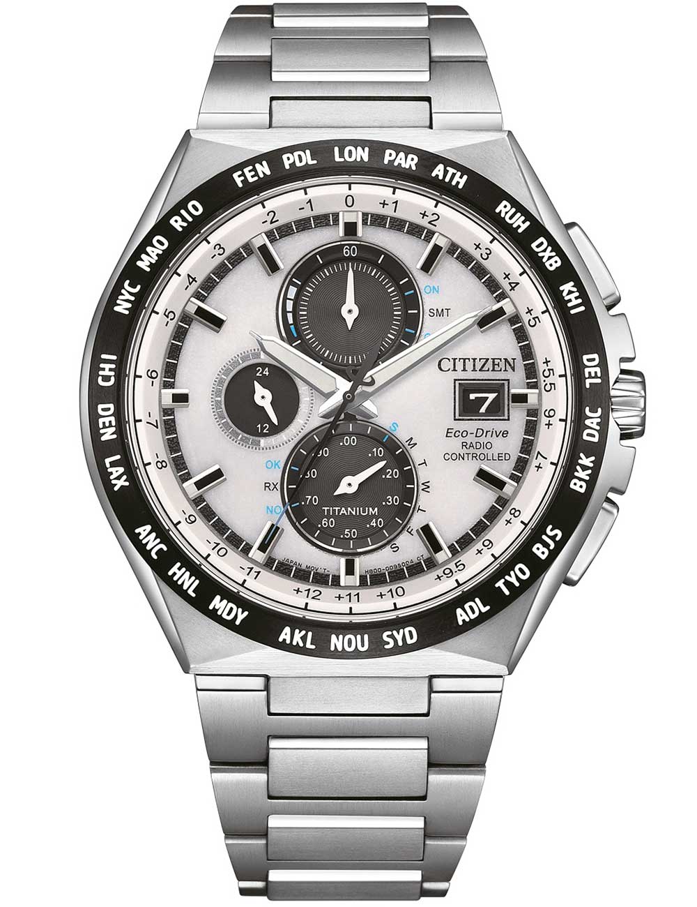 Citizen AT8238-84A men's watch Eco-Drive Super-Titanium radio controlled Chronograph 44mm 10ATM