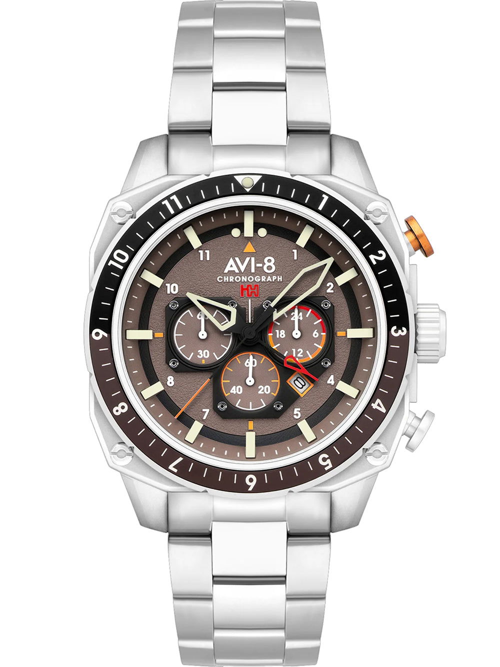 AVI-8 AV-4100-33 men's watch Hawker Hunter Dual Time Chronograph 43mm 5ATM