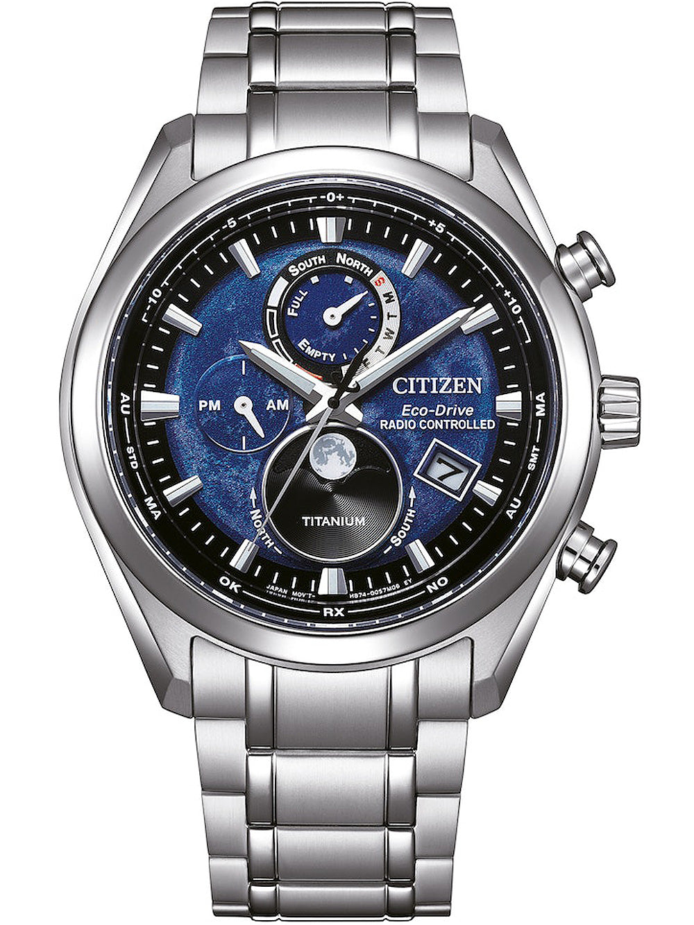 Citizen BY1010-81L Eco-Drive Moon Phase Titanium Radio Contr. men's watch