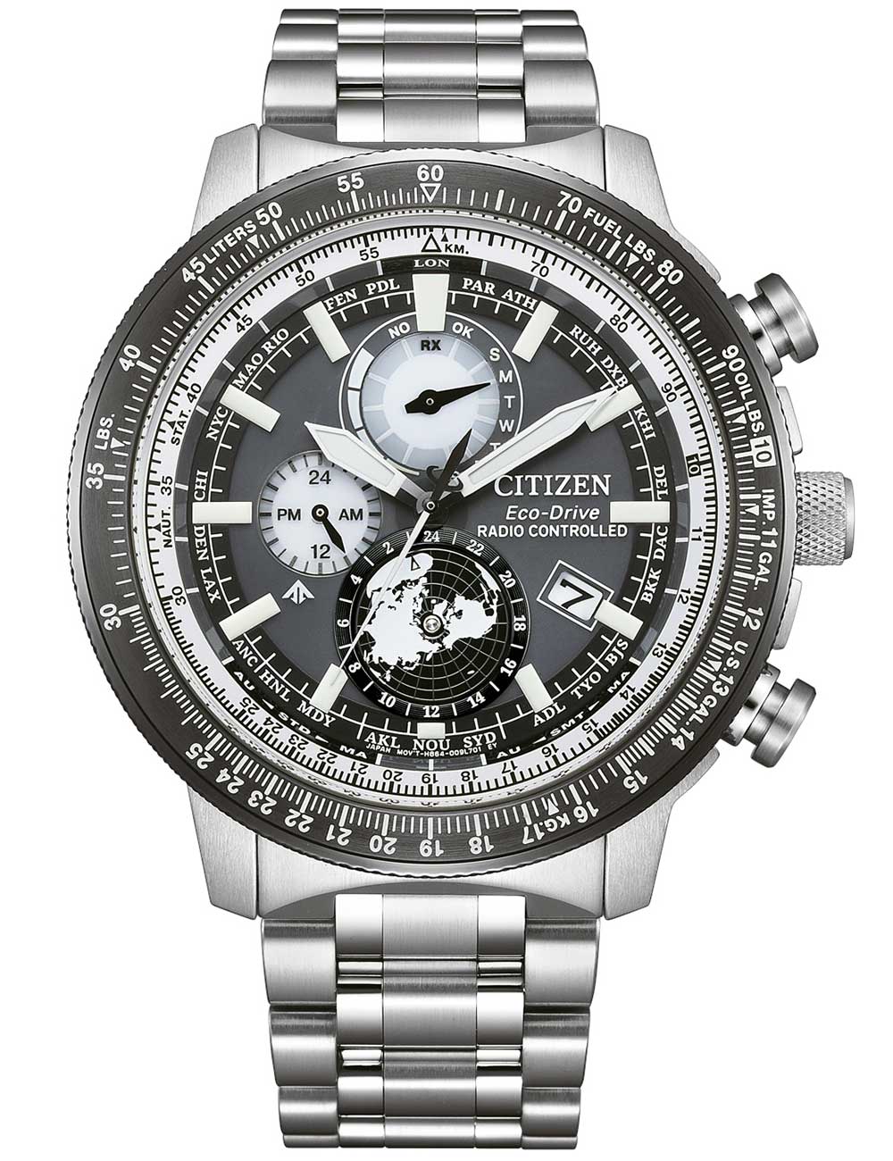 Citizen BY3006-53H men's watch Promaster Sky Geo Trekker Eco-Drive 46mm 20ATM