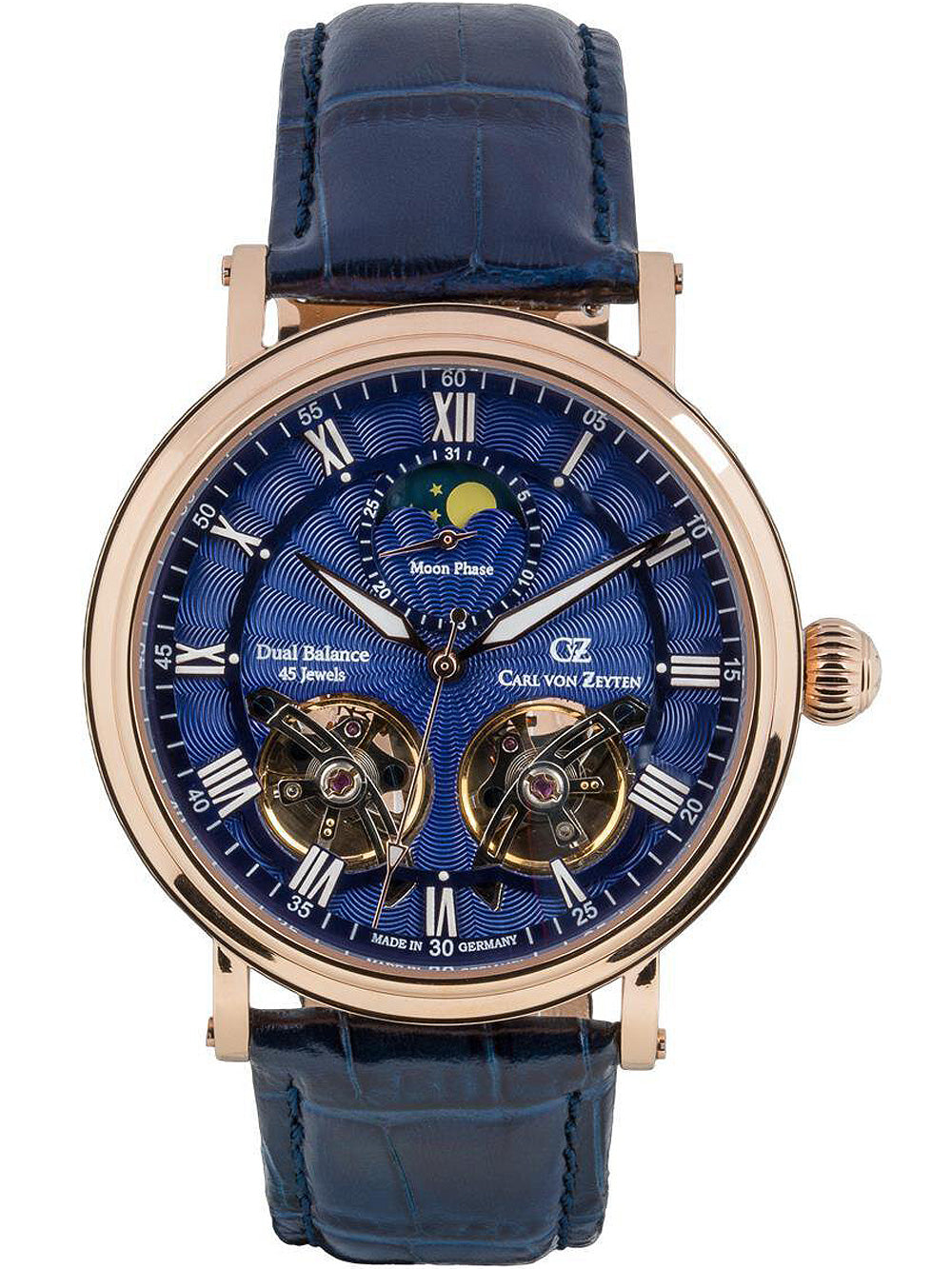 Carl von Zeyten CVZ0054RBSR Murg Moonphase Automatic men's watch 46mm 5ATM