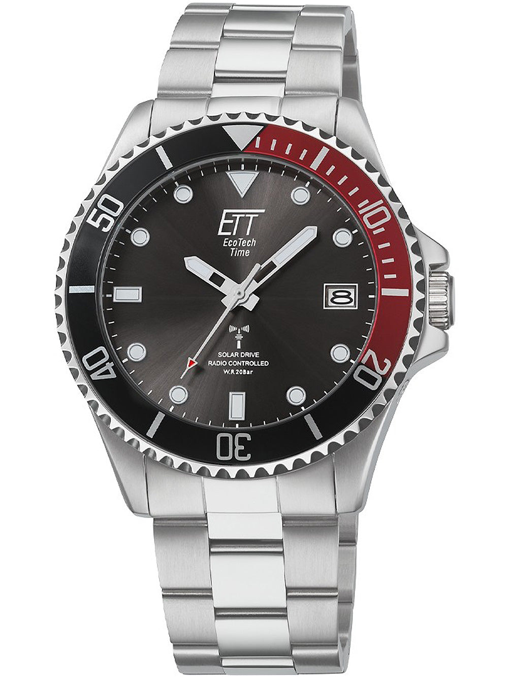 ETT EGS-11604-25M Professional Solar Radio Controlled Men's Watch 44mm 20ATM