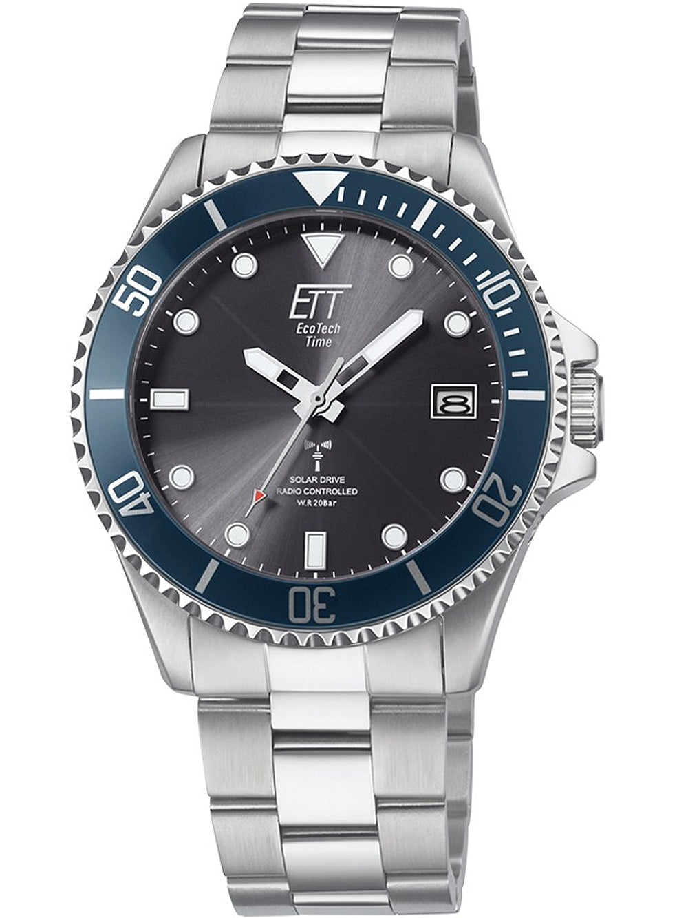 ETT EGS-11605-35M Professional Solar Radio Controlled Men's Watch 44mm 20ATM