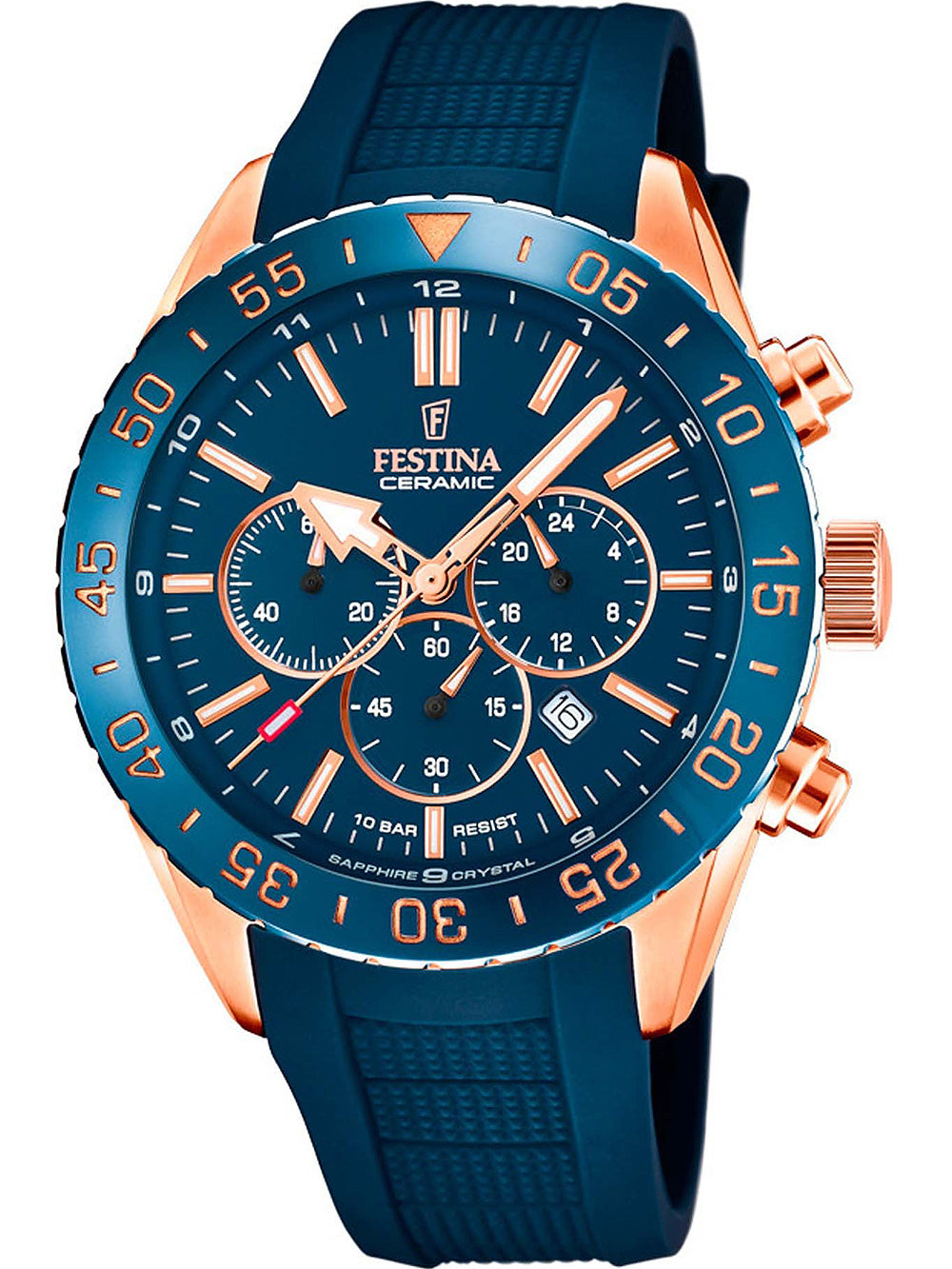 Festina F20516/1 Ceramic Chronograph men's watch 44mm 10ATM