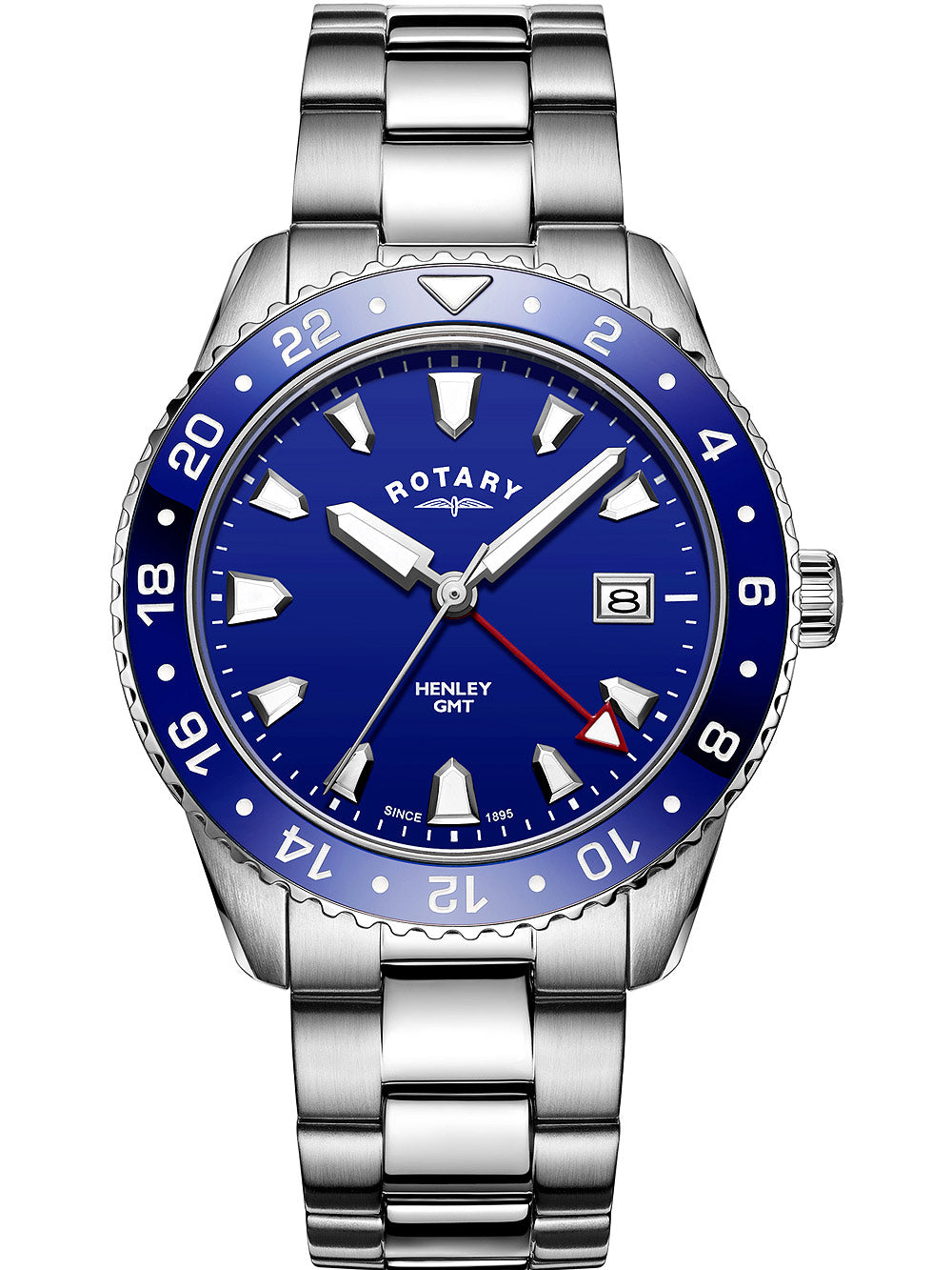 Rotary GB05108/05 Henley GMT men's watch 41mm 10ATM