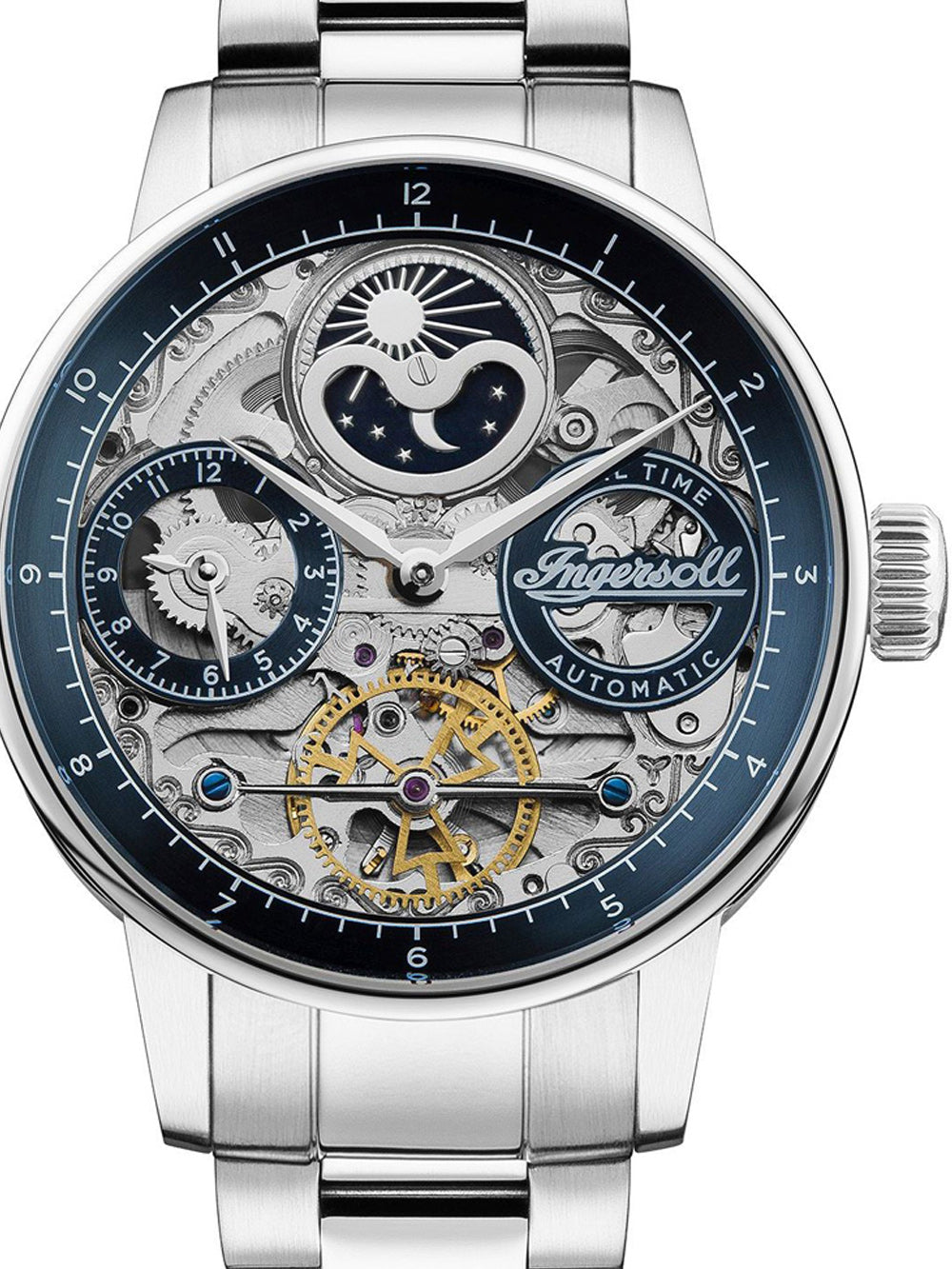Ingersoll I07707 The Jazz Dual Time Automatic Men's Watch 42mm 5ATM