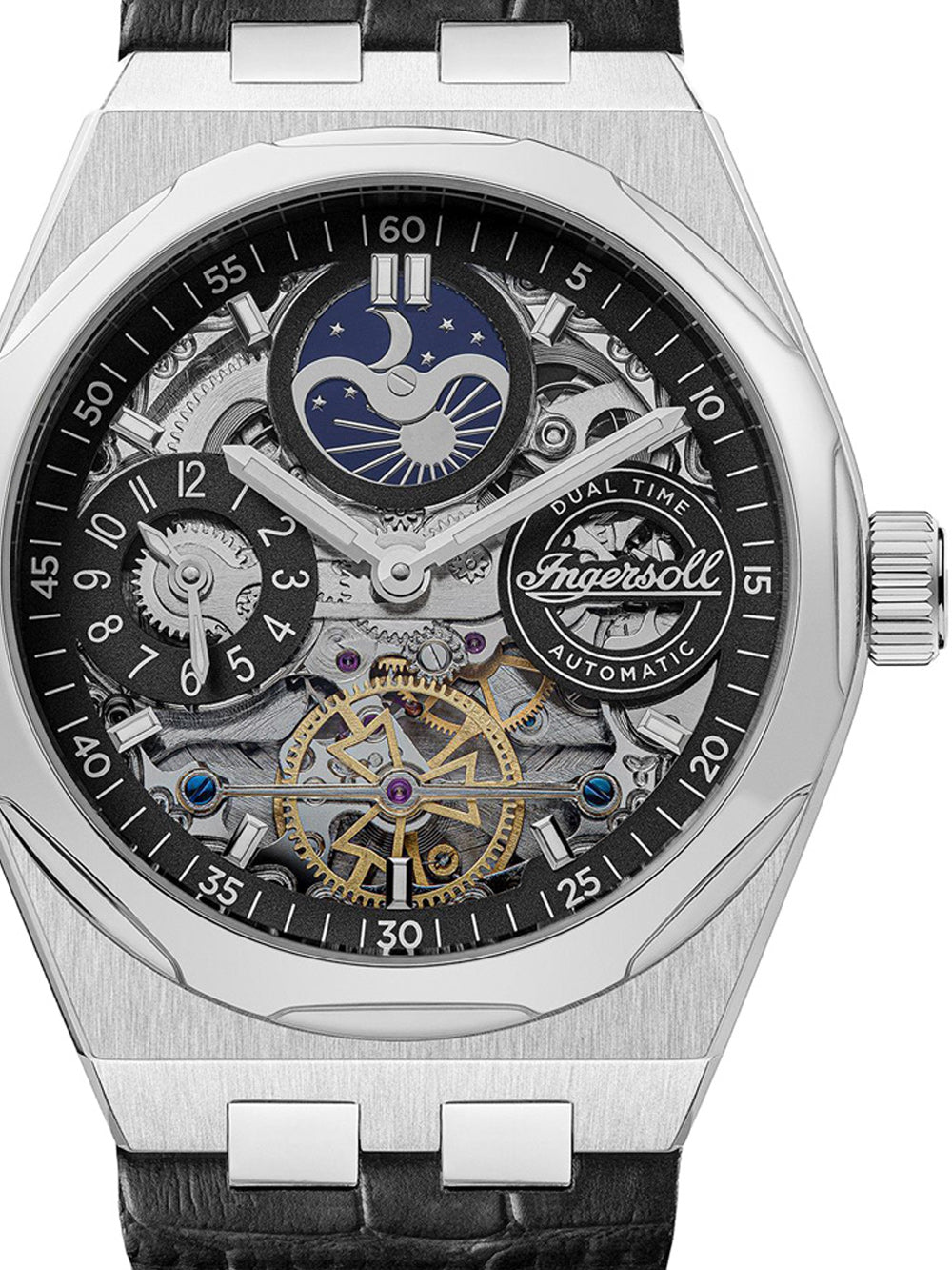 Ingersoll I12903 The Broadway Dual Time Automatic men's watch 43mm 5ATM