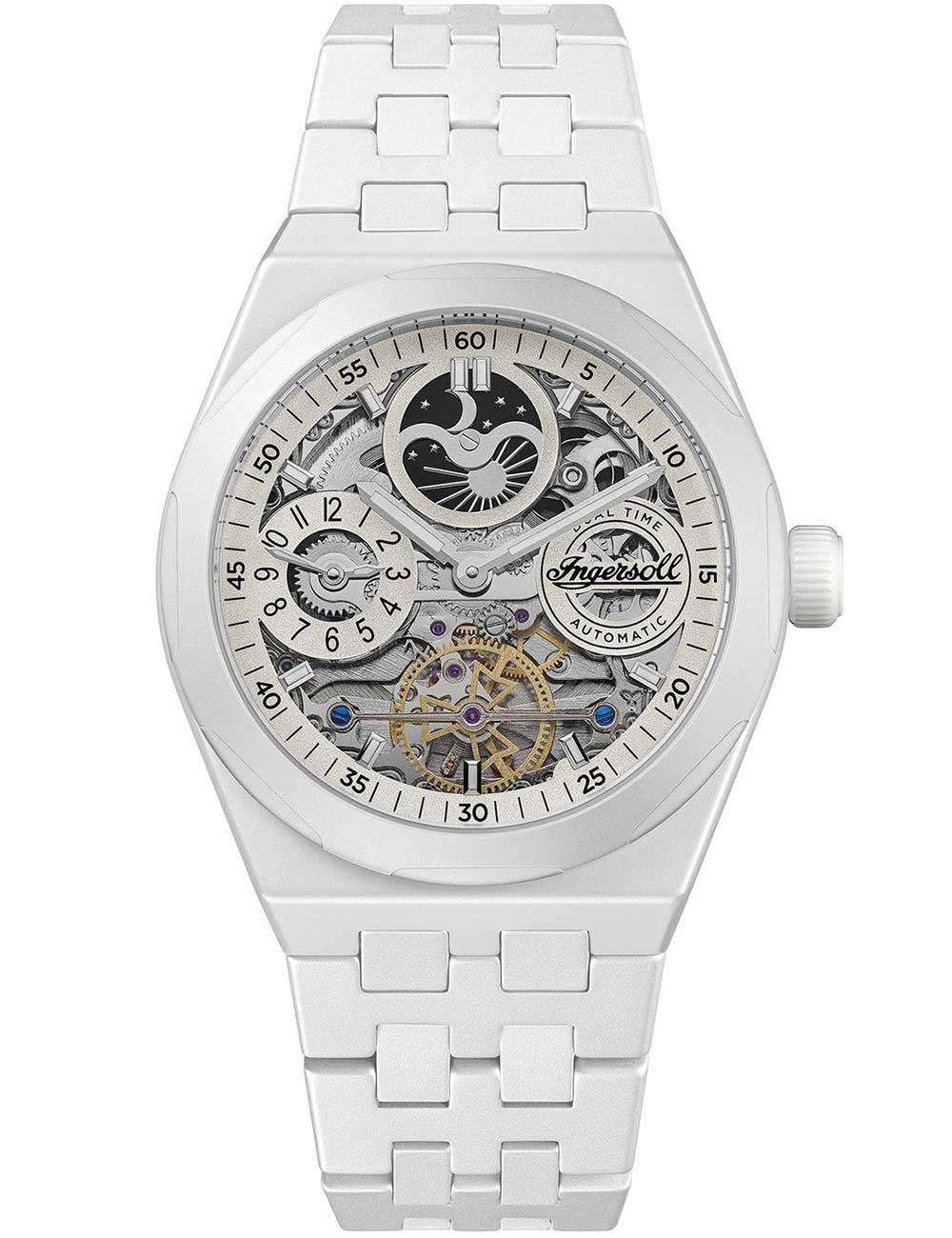 Ingersoll I15103 The Broadway Ceramic Dual Time Automatic Men's Watch 43mm 5ATM