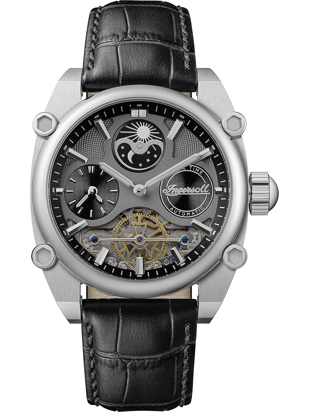 Ingersoll I15402 men's watch Varsity Dual Time Automatic 45mm 5ATM