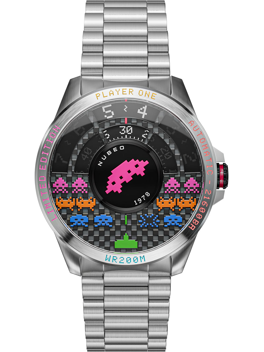 Nubeo NB-6082-SI-11 men's watch Quasar Automatic Limited 48mm 20ATM