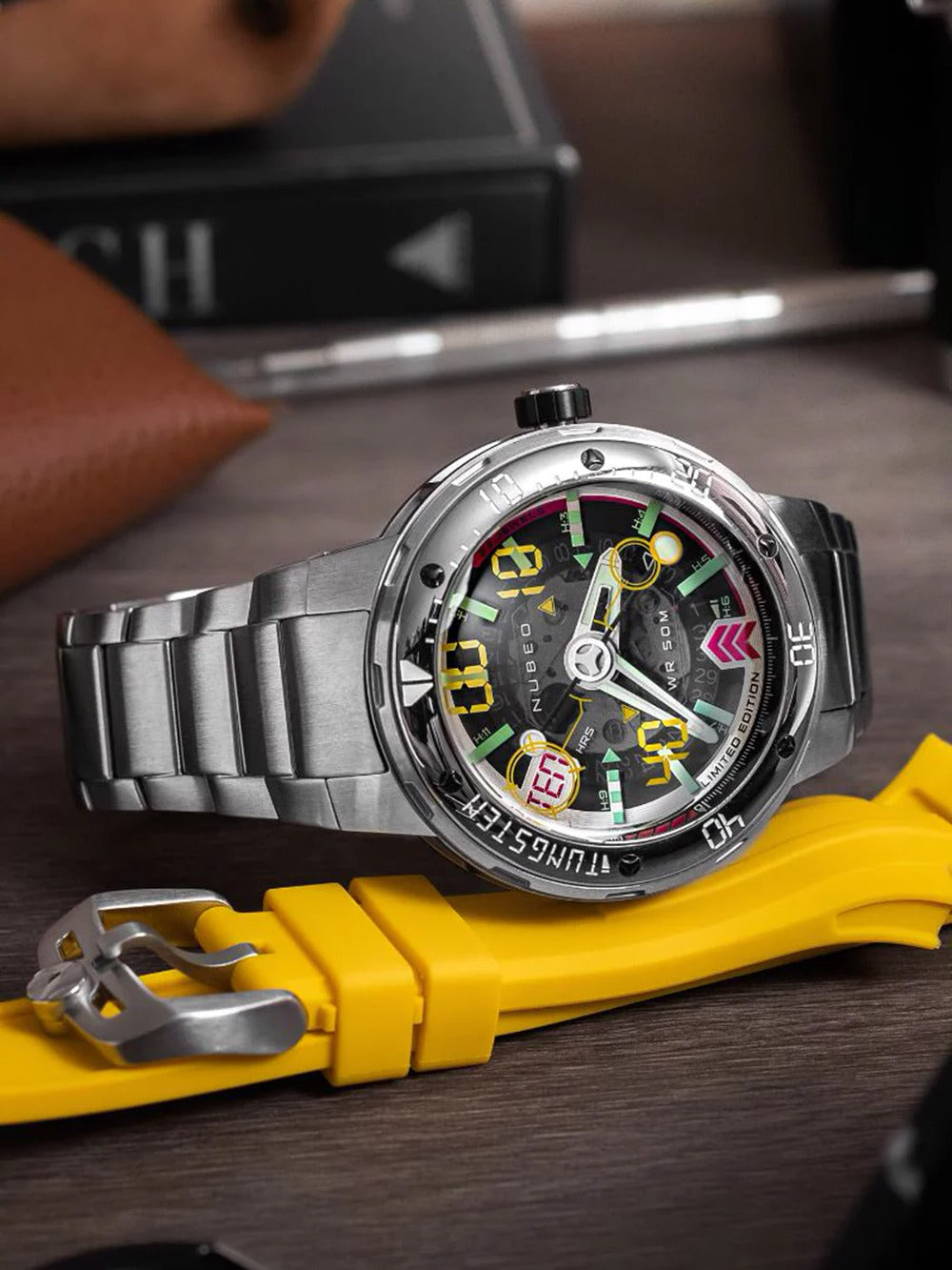 Nubeo NB-6090-11 men's watch Mariner 9 Automatic Limited Edition 50mm 5ATM