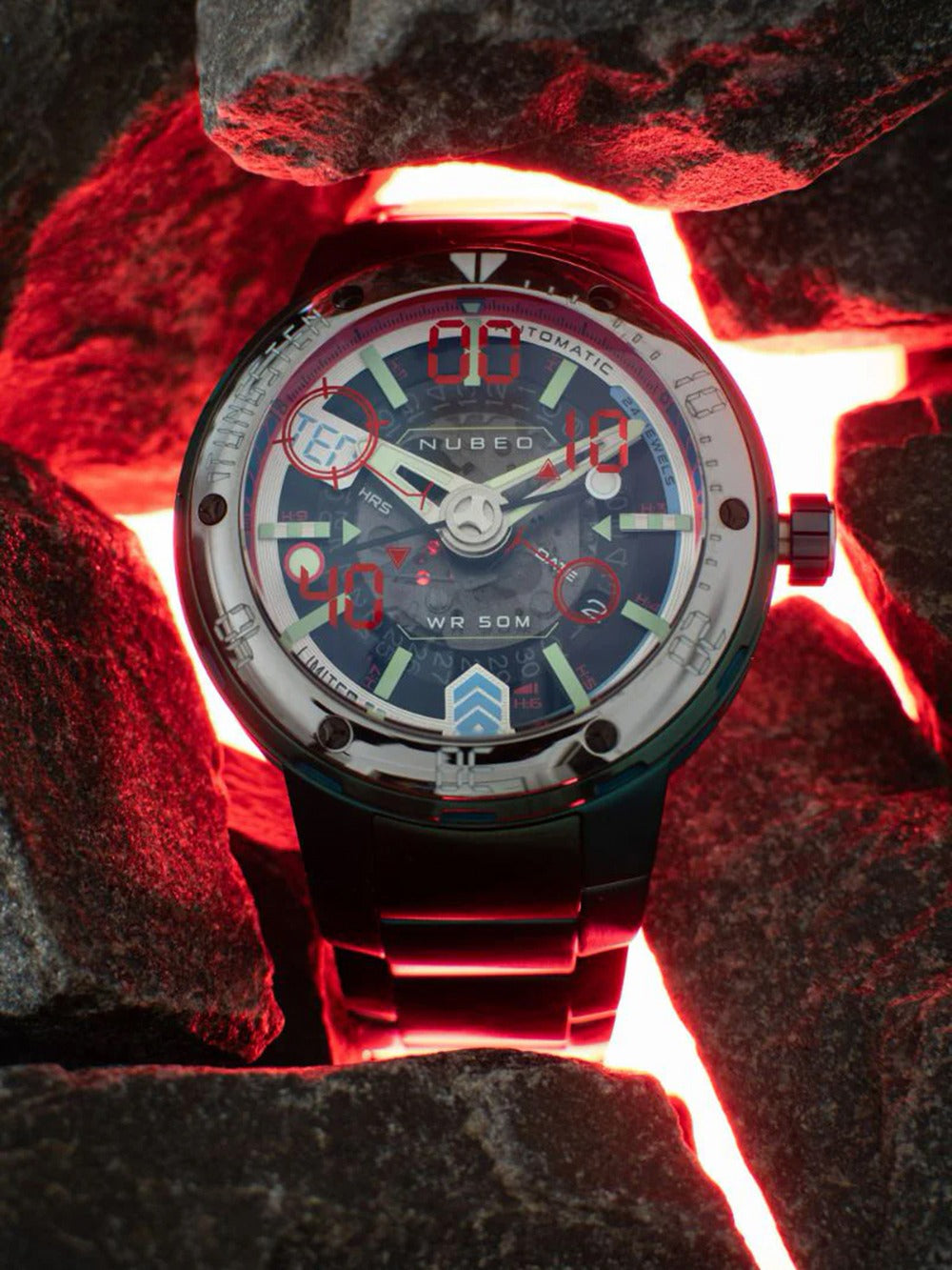 Nubeo NB-6090-44 men's watch Mariner 9 Automatic Limited Edition 50mm 5ATM