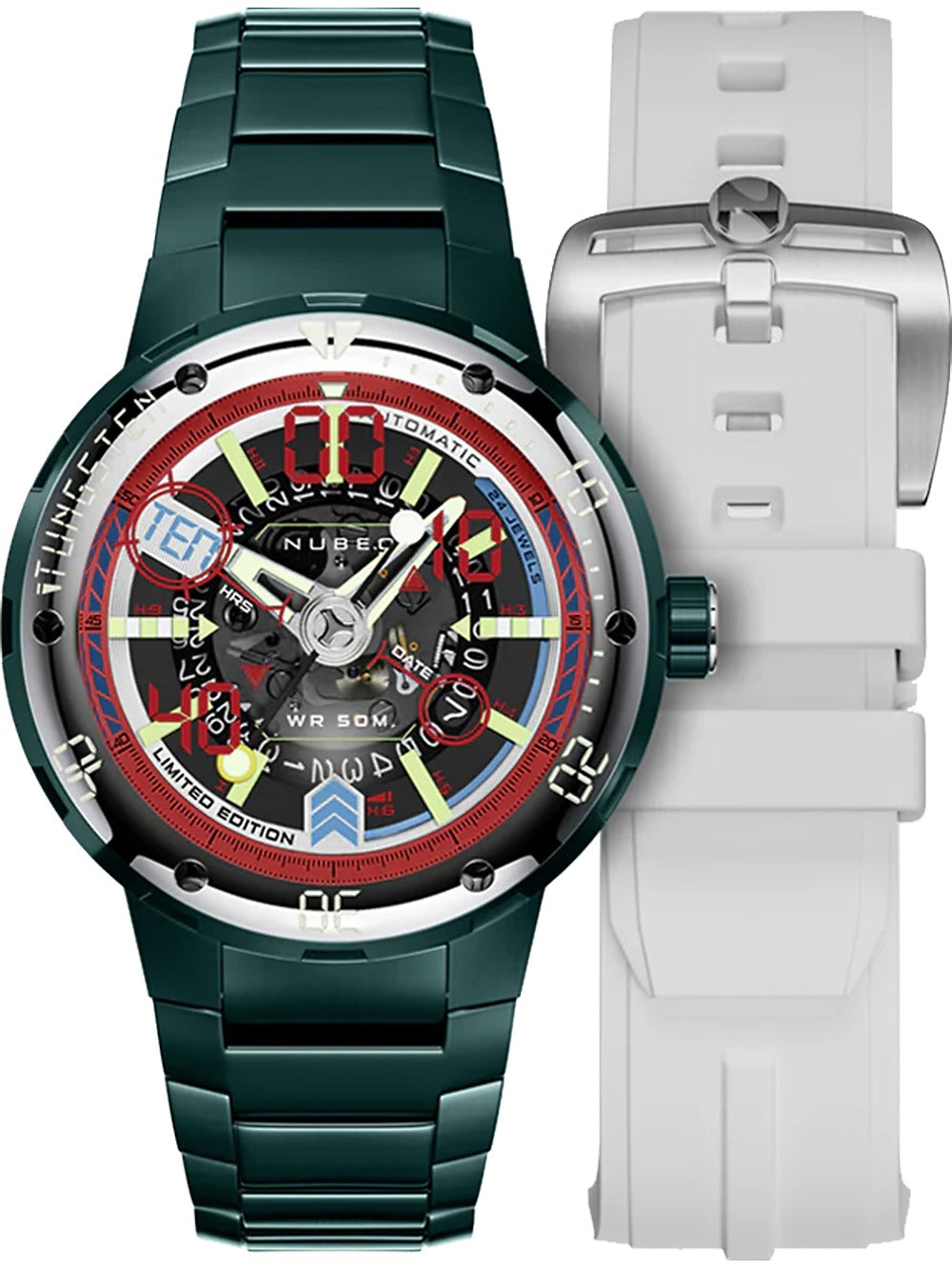 Nubeo NB-6090-44 men's watch Mariner 9 Automatic Limited Edition 50mm 5ATM