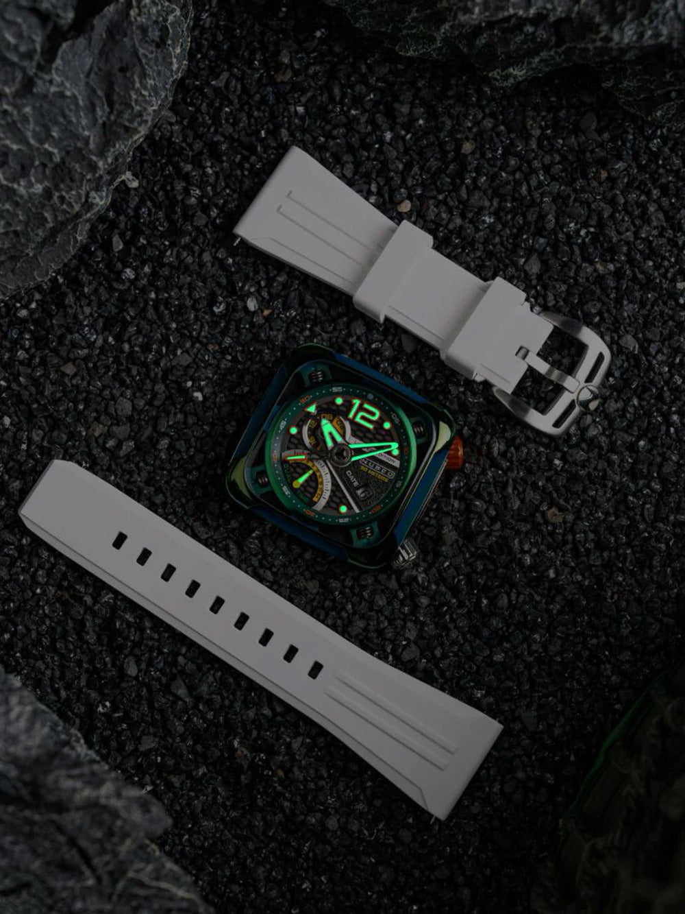 Nubeo NB-6096-02 men's watch Ecliptic Dual Time 45mm 5ATM