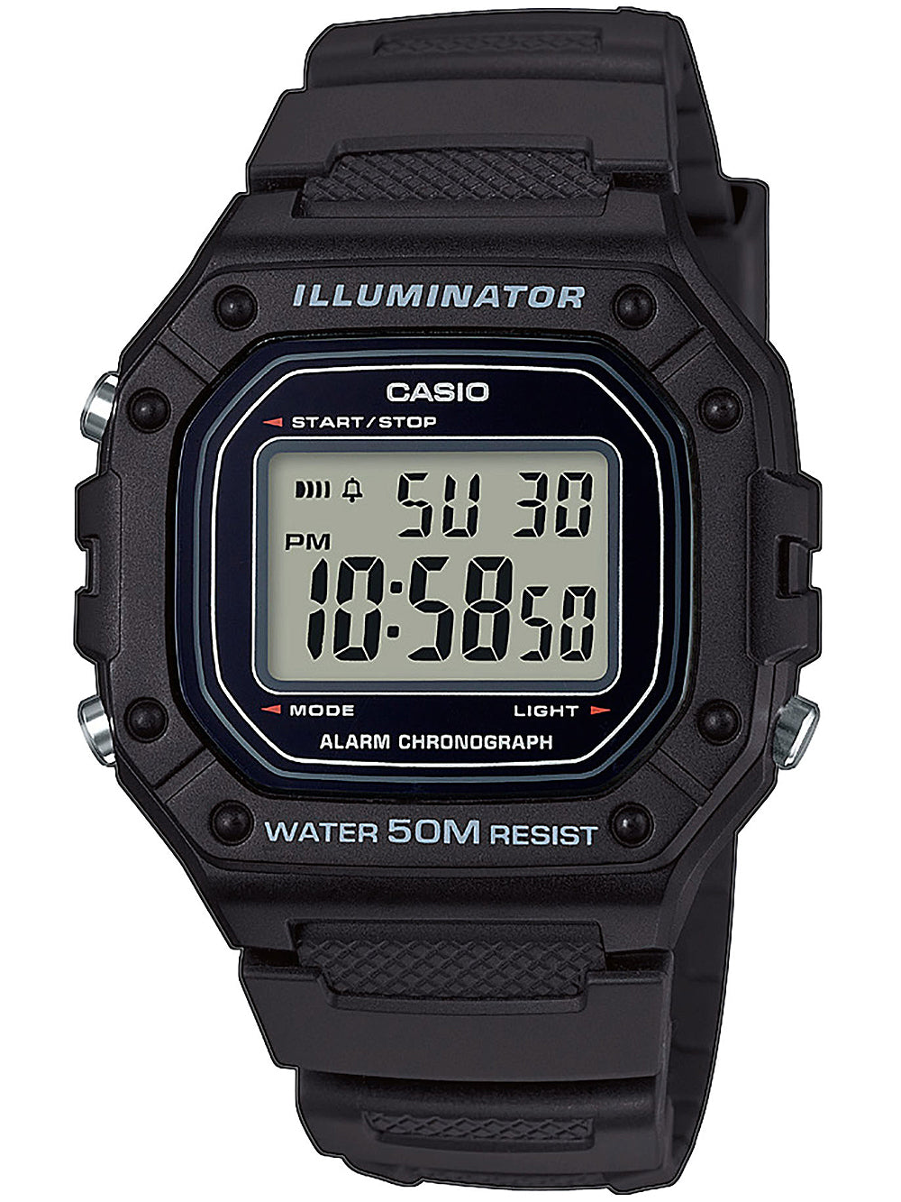 Casio W-218H-1AVEF Collection men's watch 43mm 5ATM