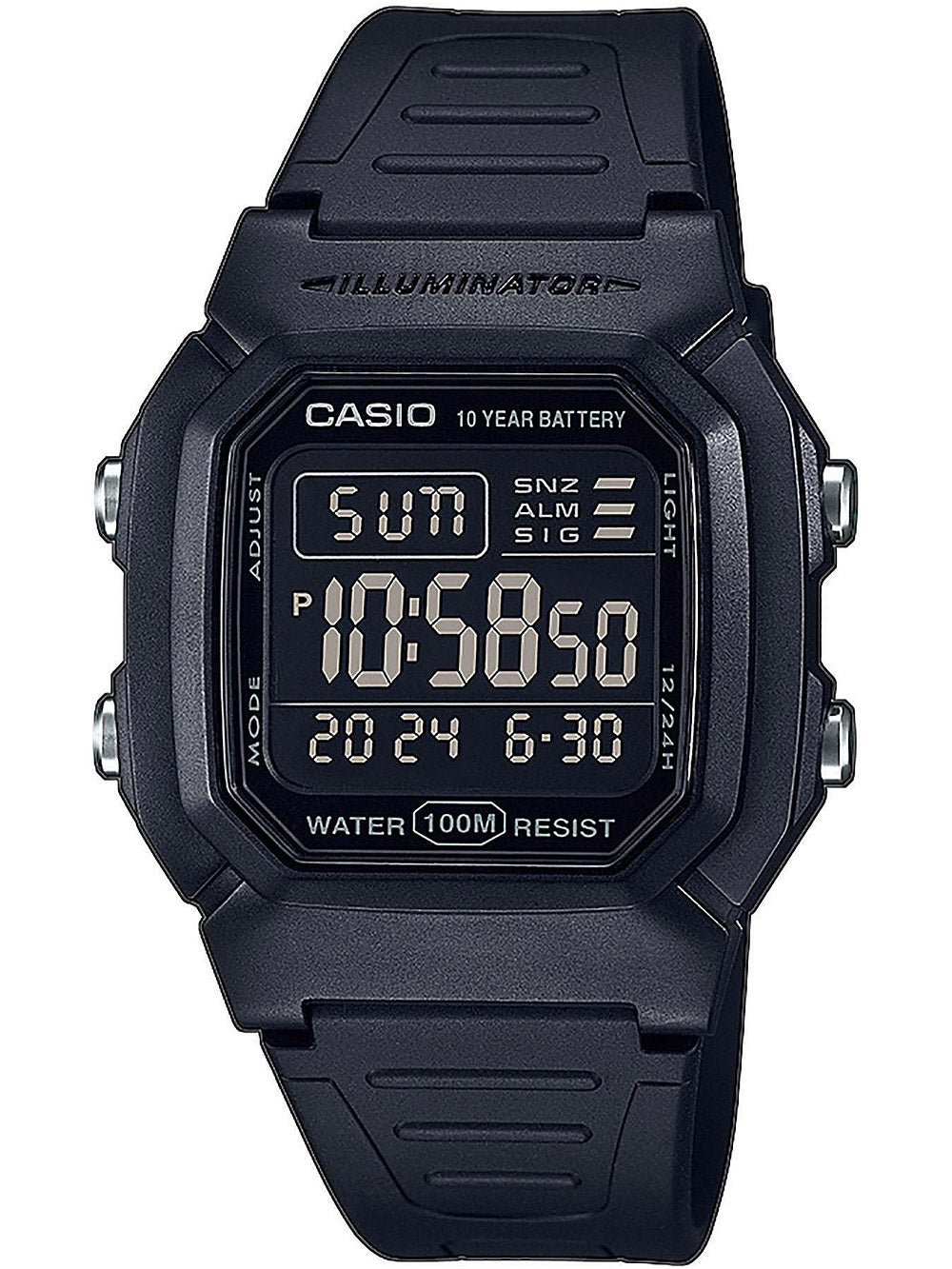 Casio W-800H-1BVES Collection men's watch 37mm 10ATM
