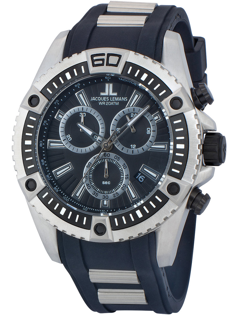 Jacques Lemans 1-1805B Liverpool men's watch Chronograph 46mm 20 ATM