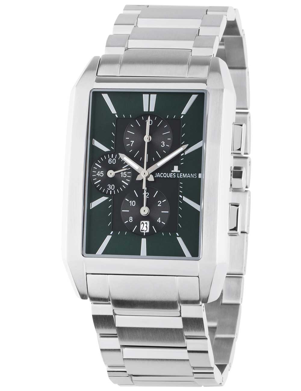Jacques Lemans 1-2161L Torino squarer men's watch Chronograph 34mm 5ATM