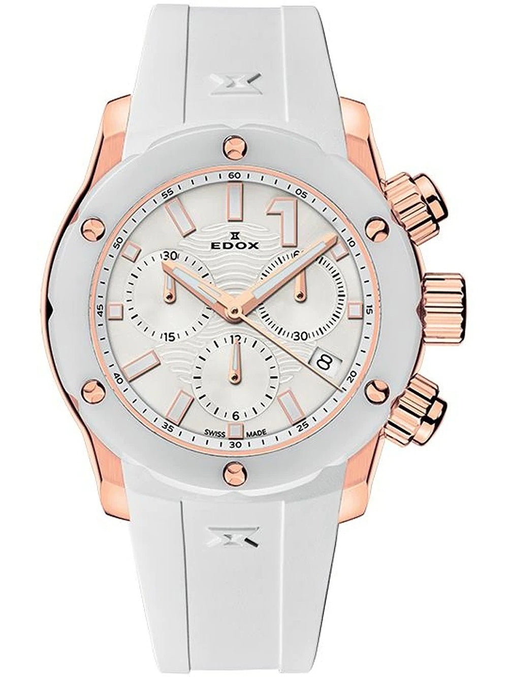 Edox 10225-37RB-BIR CO-1 Chronograph women's watch Ceramic 38mm 30ATM