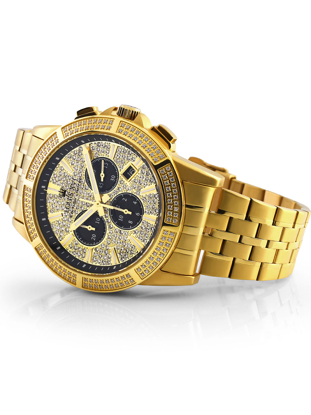 Louis XVI LXVI1037 Majeste Iced Out Chronograph men's watch 43mm 5ATM