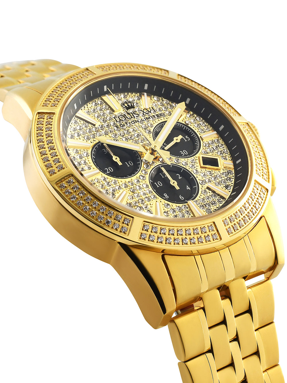 Louis XVI LXVI1037 Majeste Iced Out Chronograph men's watch 43mm 5ATM