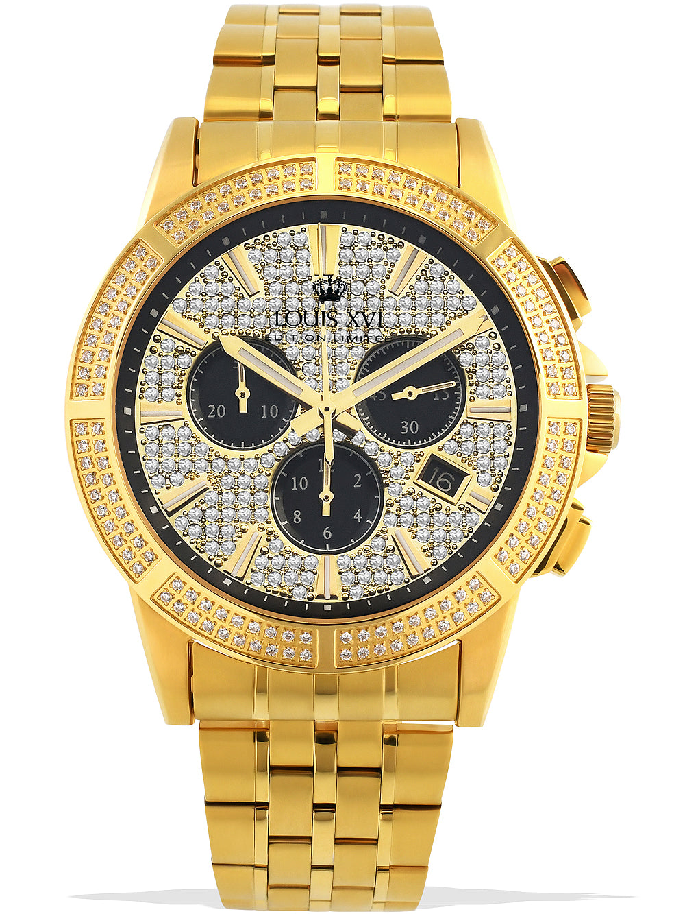 Louis XVI LXVI1037 Majeste Iced Out Chronograph men's watch 43mm 5ATM