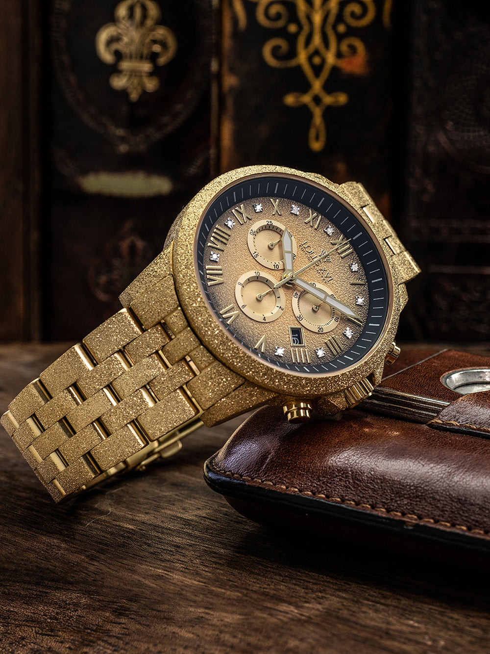 Louis XVI LXVI1080 Aramis Frosted Chronograph men's watch 43mm 5ATM
