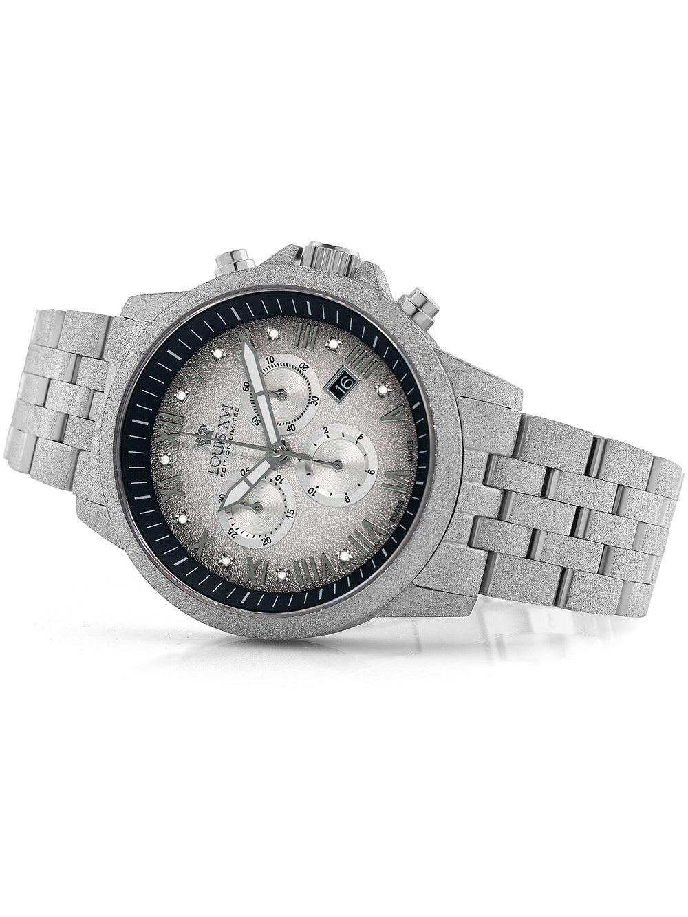 Louis XVI LXVI1081 Aramis Frosted Chronograph men's watch 43mm 5ATM