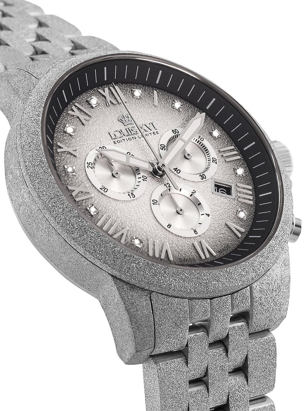 Louis XVI LXVI1081 Aramis Frosted Chronograph men's watch 43mm 5ATM