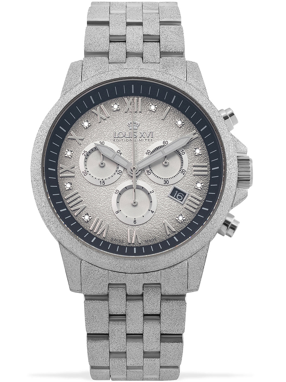 Louis XVI LXVI1081 Aramis Frosted Chronograph men's watch 43mm 5ATM