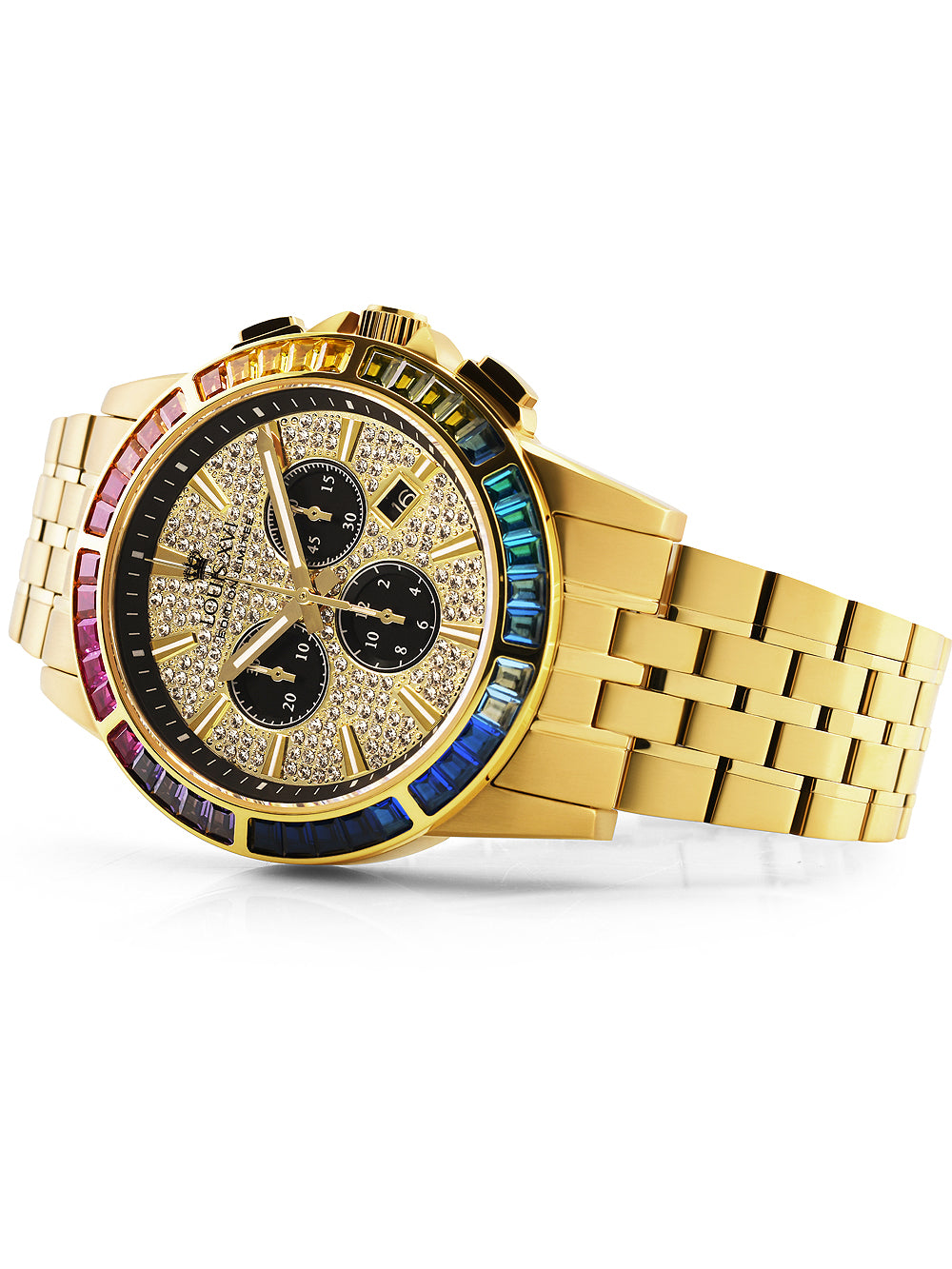 Louis XVI LXVI1120 Majeste Iced Out Chronograph men's watch 43mm 5ATM