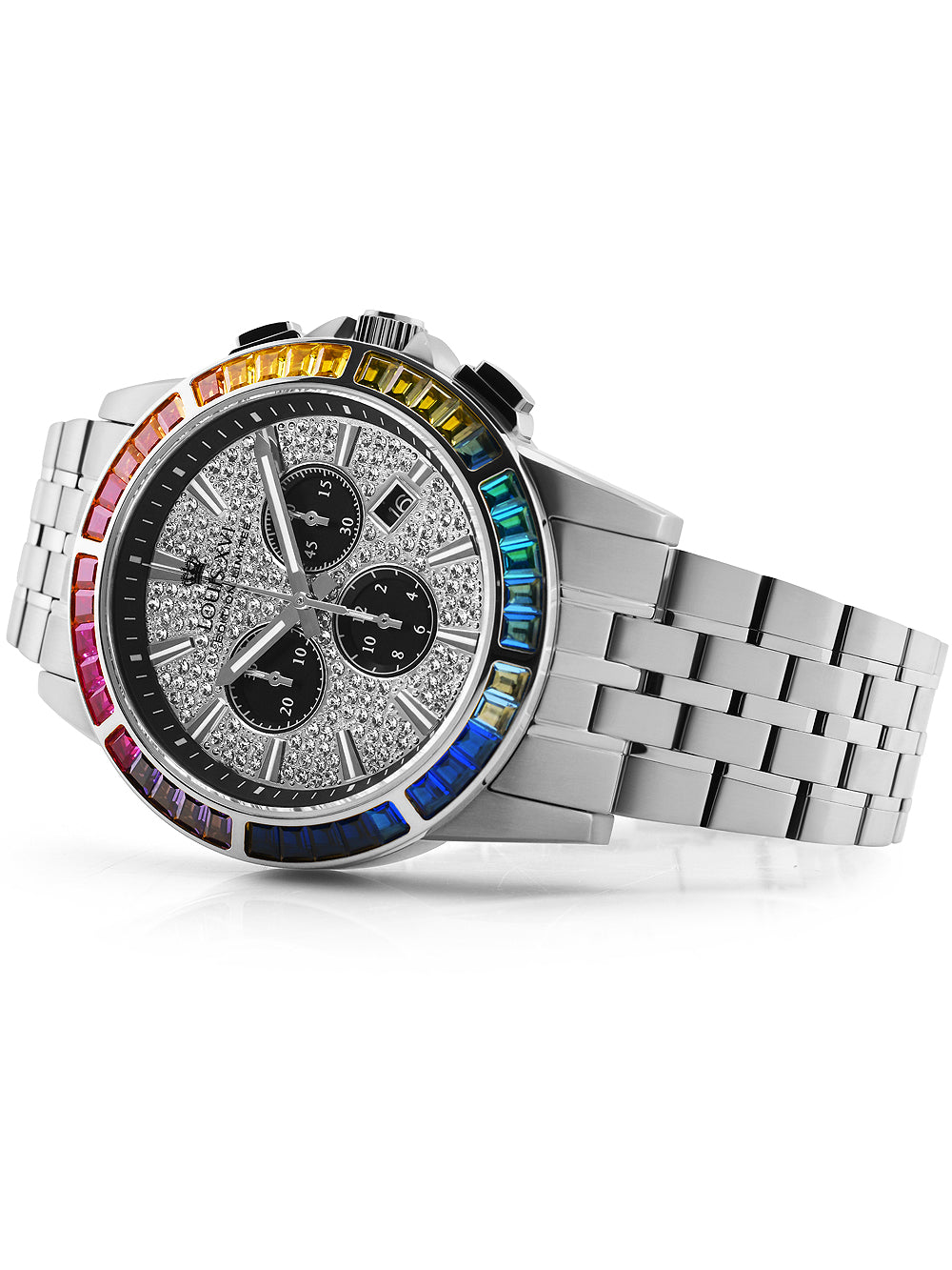 Louis XVI LXVI1121 Majeste Iced Out Chronograph men's watch 43mm 5ATM
