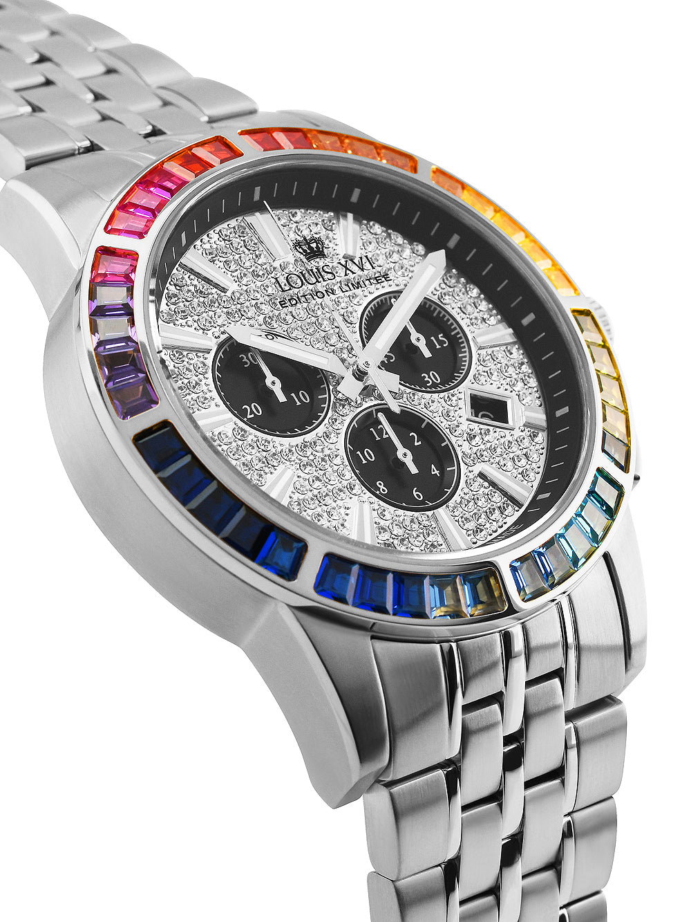 Louis XVI LXVI1121 Majeste Iced Out Chronograph men's watch 43mm 5ATM