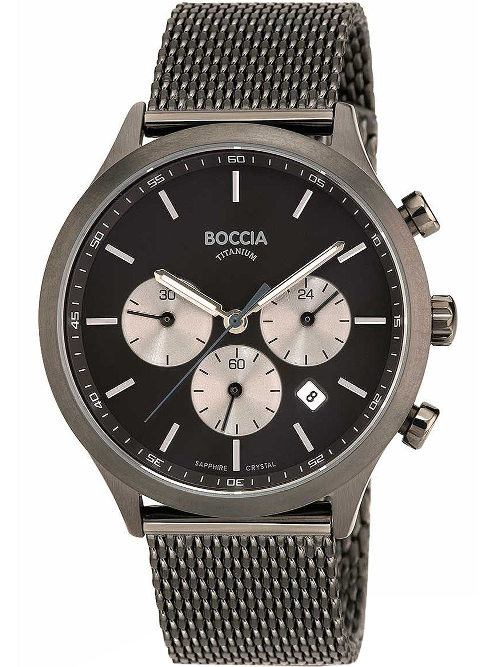 Boccia 3750-06 men's watch Chronograph Titanium 41mm 5ATM