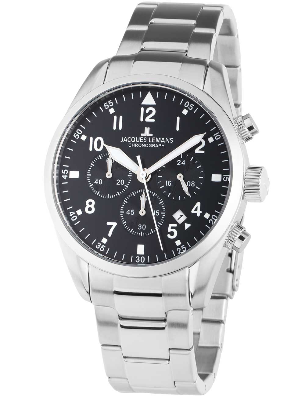 Jacques Lemans 42-2D Barcelona men's watch Chronograph 42mm 10ATM
