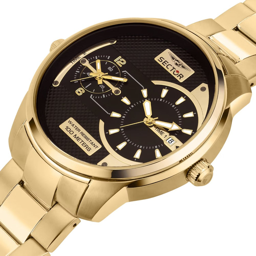 Sector R3253102026 Over-Size Men's Watch Dual-Time 48mm 10ATM