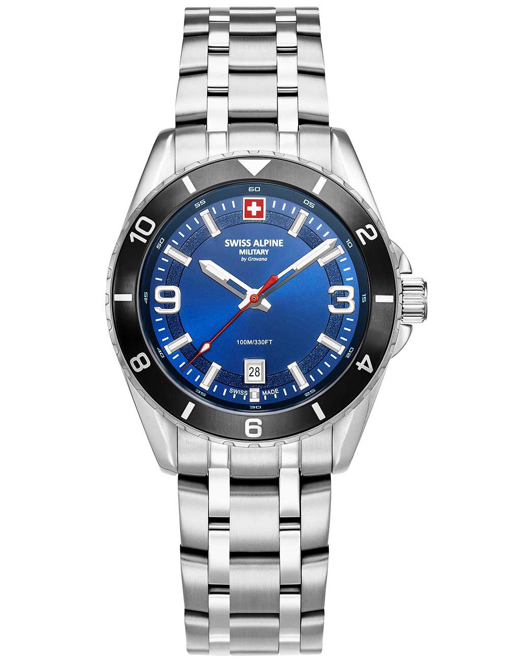 Swiss Alpine Military 7034.1136 men's watch Sierra silver blue 42mm 10ATM