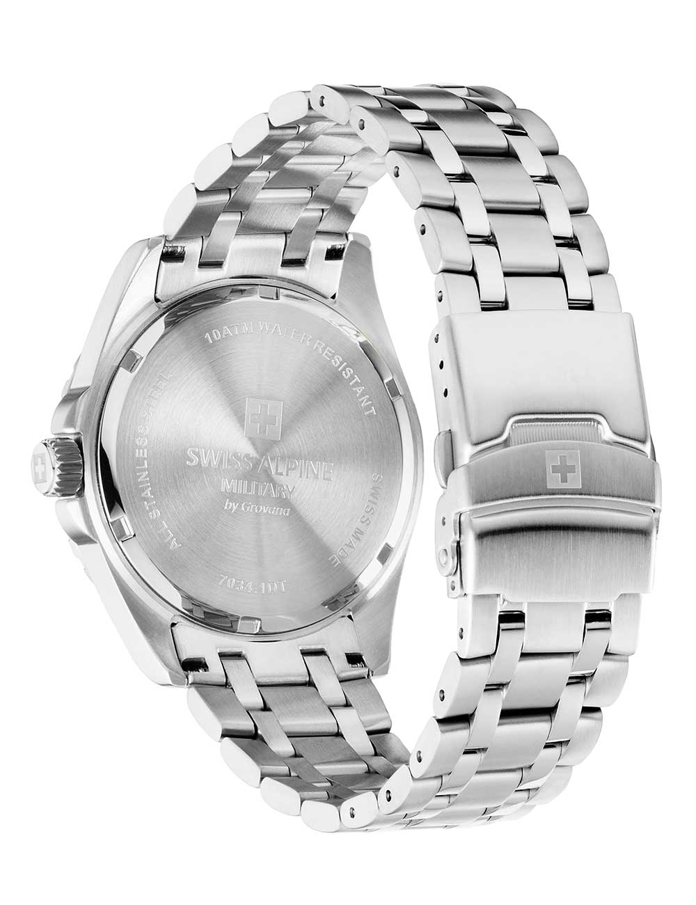 Swiss Alpine Military 7034.1136 men's watch Sierra silver blue 42mm 10ATM