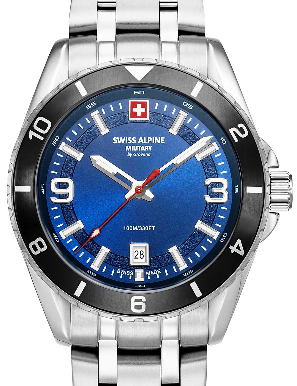 Swiss Alpine Military 7034.1136 men's watch Sierra silver blue 42mm 10ATM
