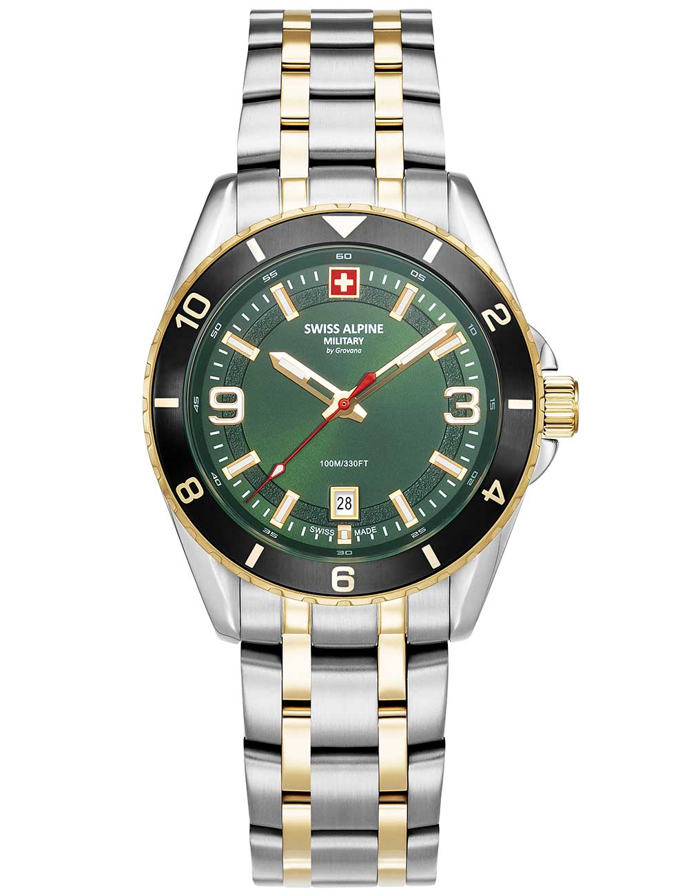 Swiss Alpine Military 7034.1148 men's watch Sierra two tone black 42mm 10ATM