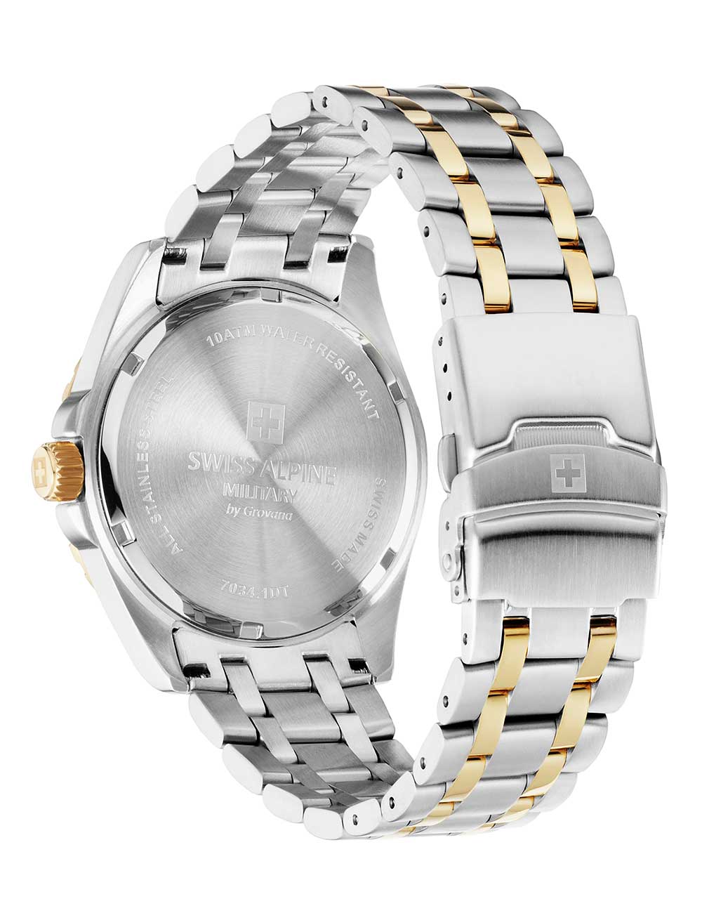 Swiss Alpine Military 7034.1148 men's watch Sierra two tone black 42mm 10ATM