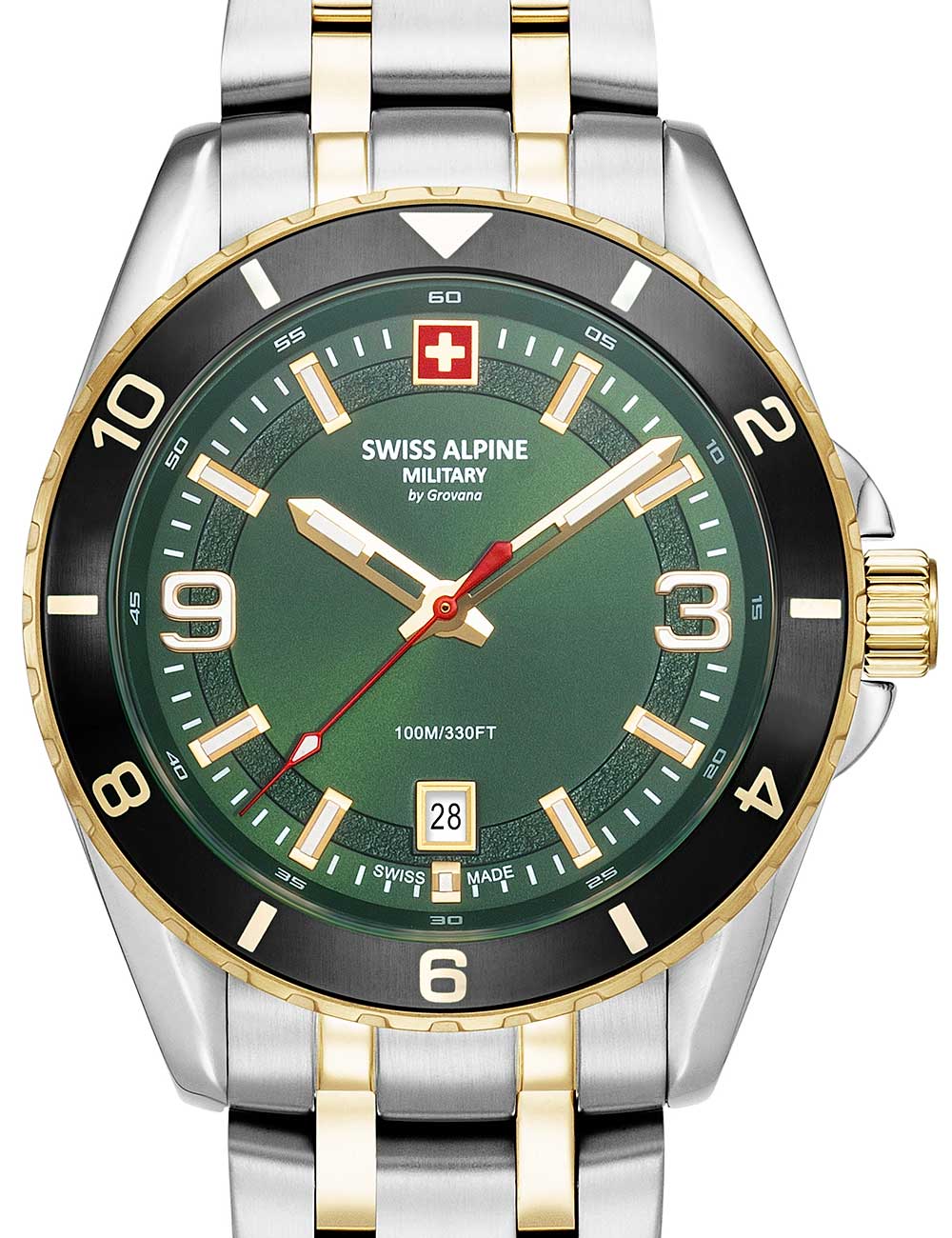 Swiss Alpine Military 7034.1148 men's watch Sierra two tone black 42mm 10ATM