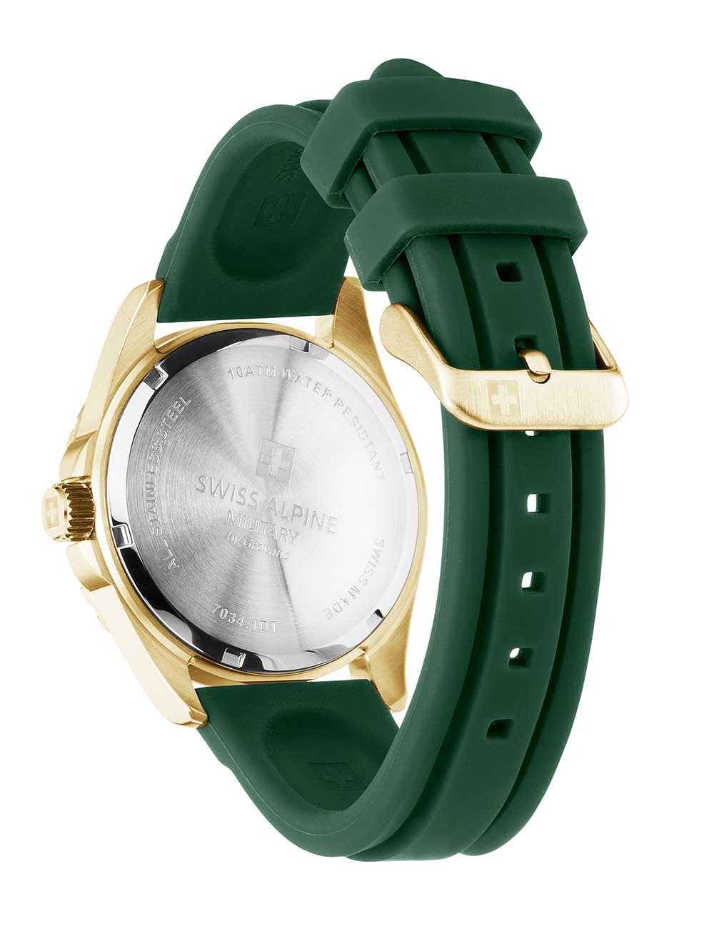Swiss Alpine Military 7034.1814 men's watch Sierra gold green 42mm 10ATM