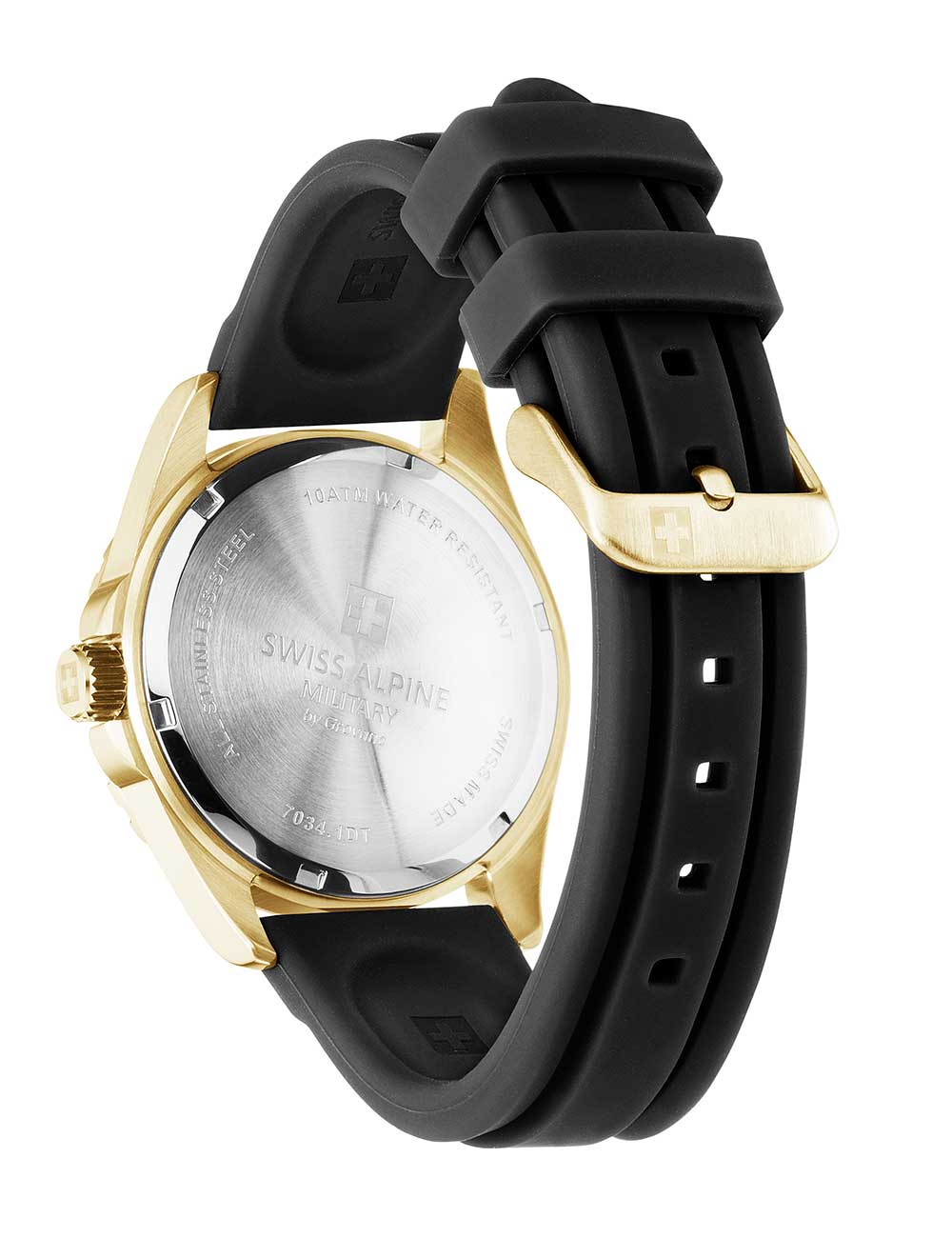 Swiss Alpine Military 7034.1817 men's watch Sierra gold black 42mm 10ATM