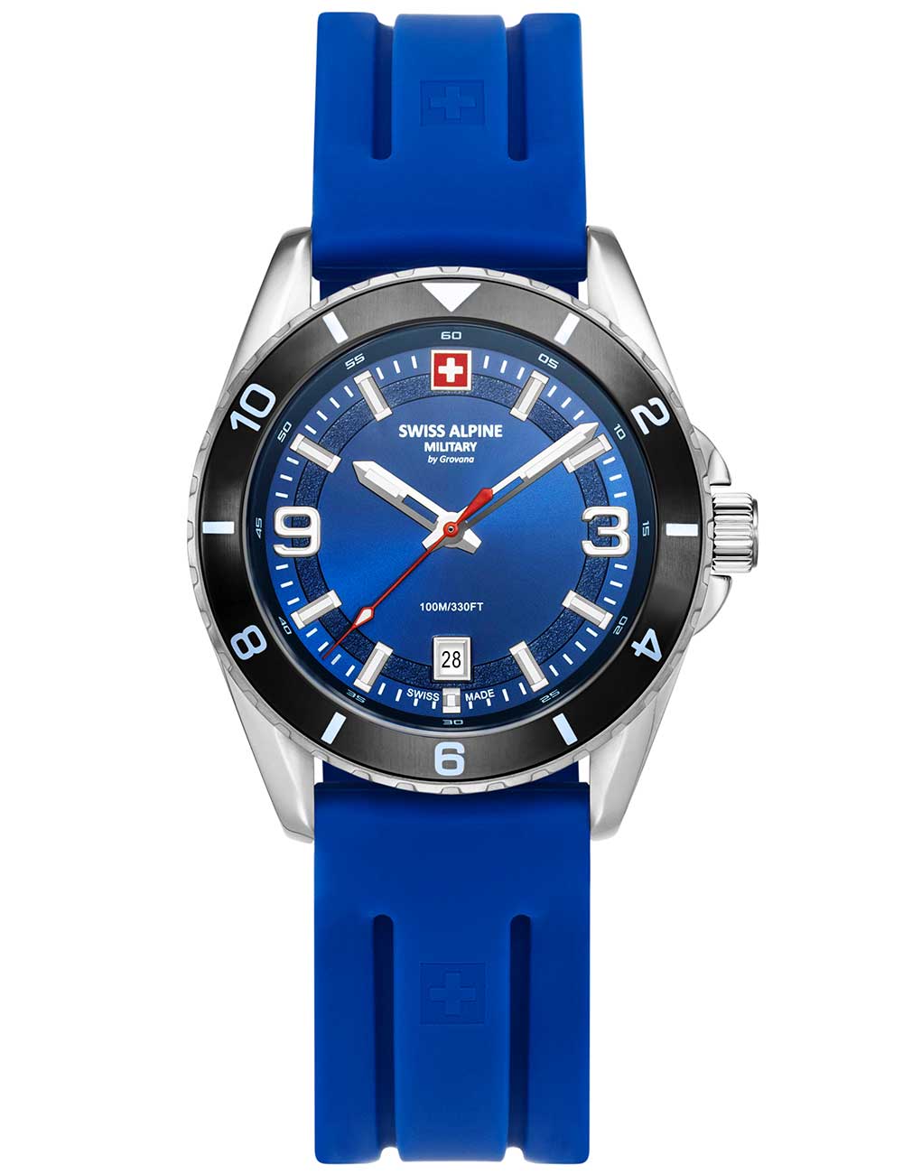 Swiss Alpine Military 7034.1836 men's watch Sierra silver blue 42mm 10ATM
