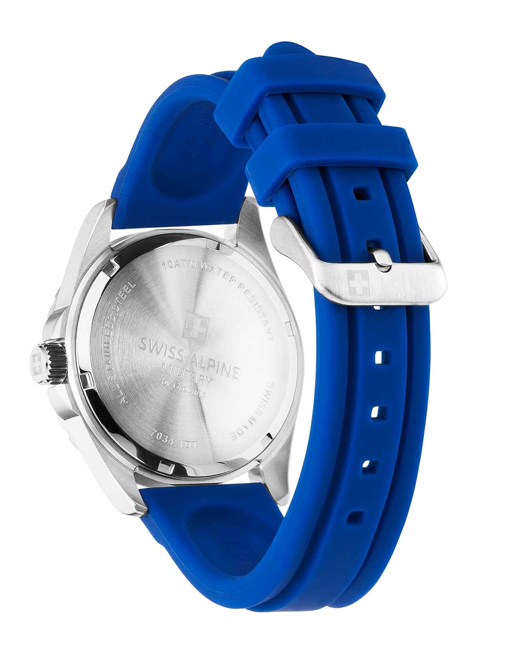 Swiss Alpine Military 7034.1836 men's watch Sierra silver blue 42mm 10ATM