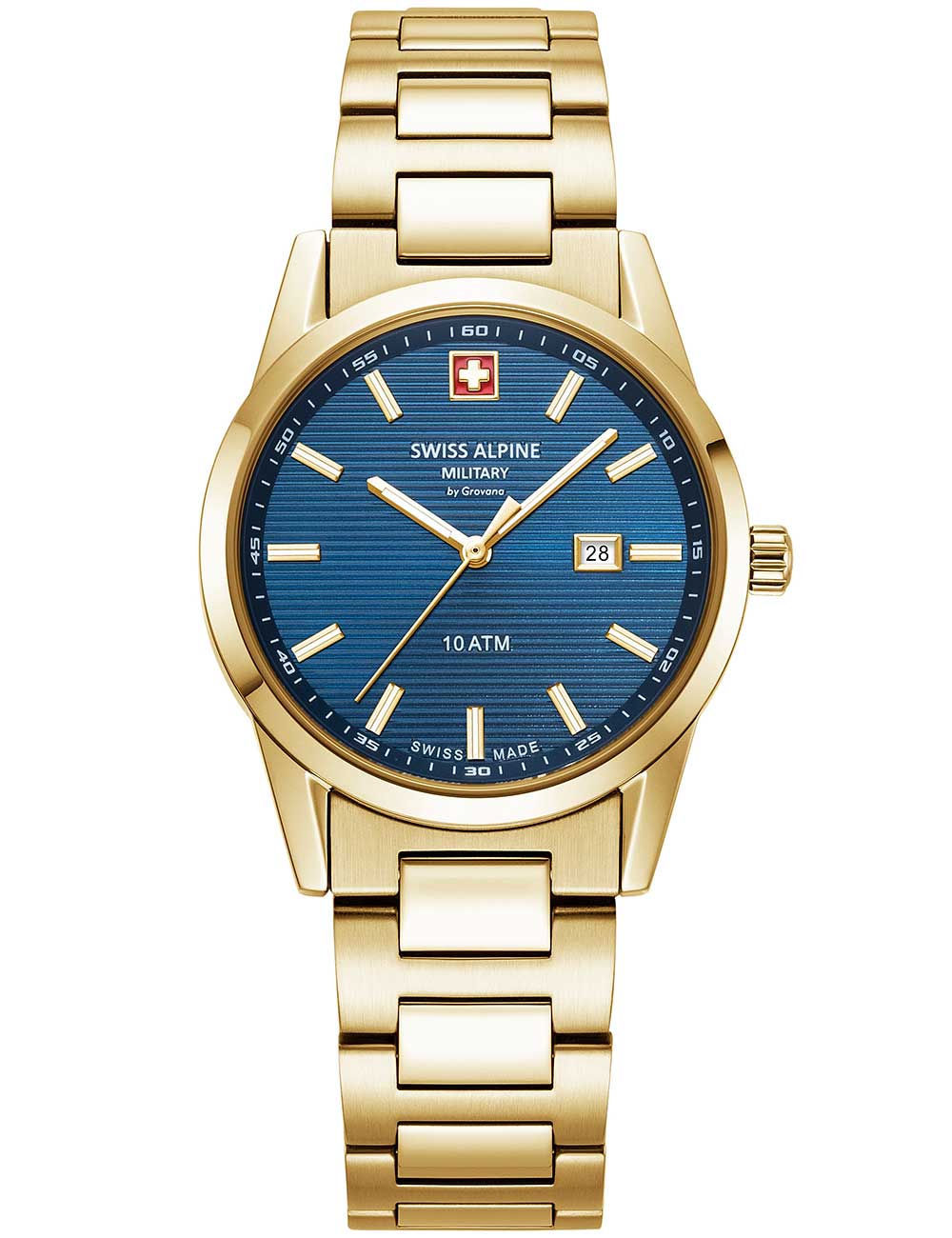 Swiss Alpine Military 7767.1115 women's watch Argos gold blue 34mm 10ATM