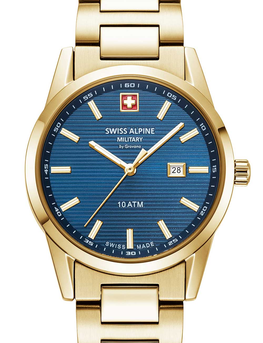 Swiss Alpine Military 7767.1115 women's watch Argos gold blue 34mm 10ATM